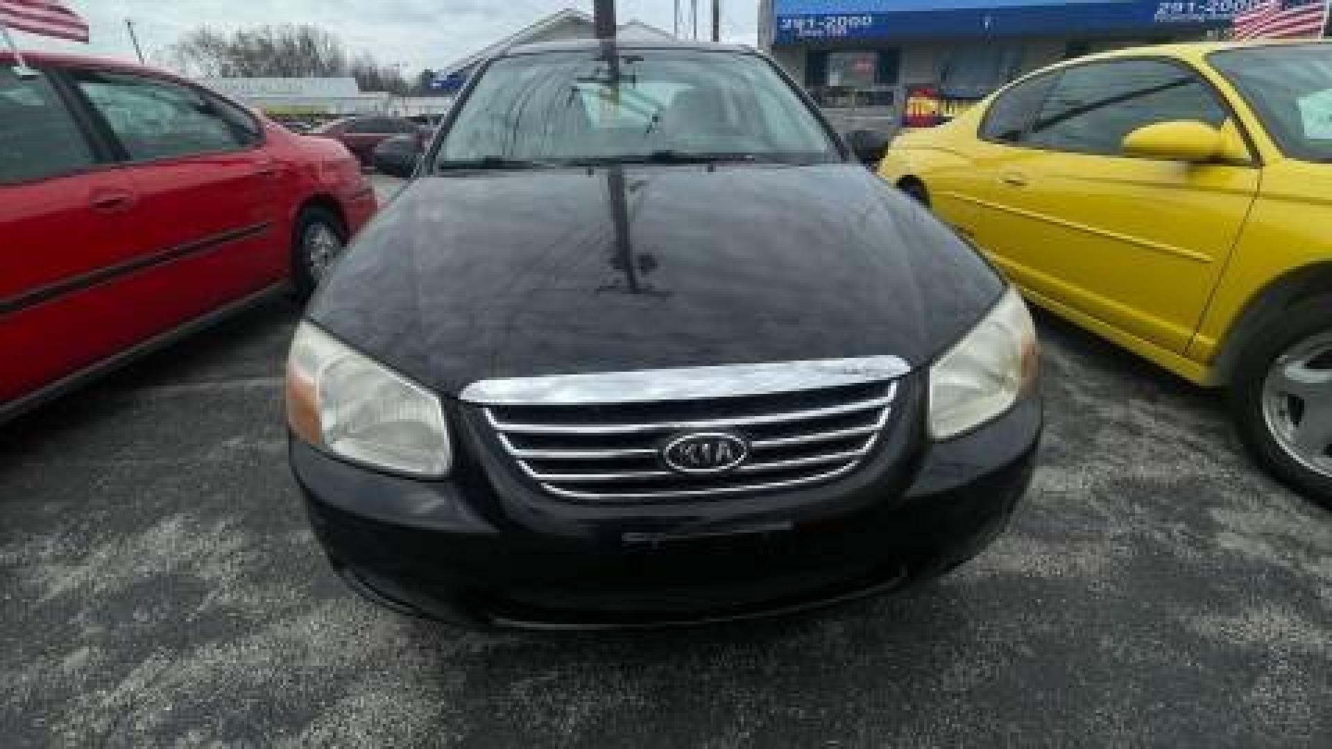 2007 BLACK /BLACK Kia Spectra EX (KNAFE121475) with an 2.0L L4 DOHC 16V engine, located at 2710A Westlane Rd., Indianapolis, IN, 46268, (317) 291-2000, 39.885670, -86.208160 - Photo#1